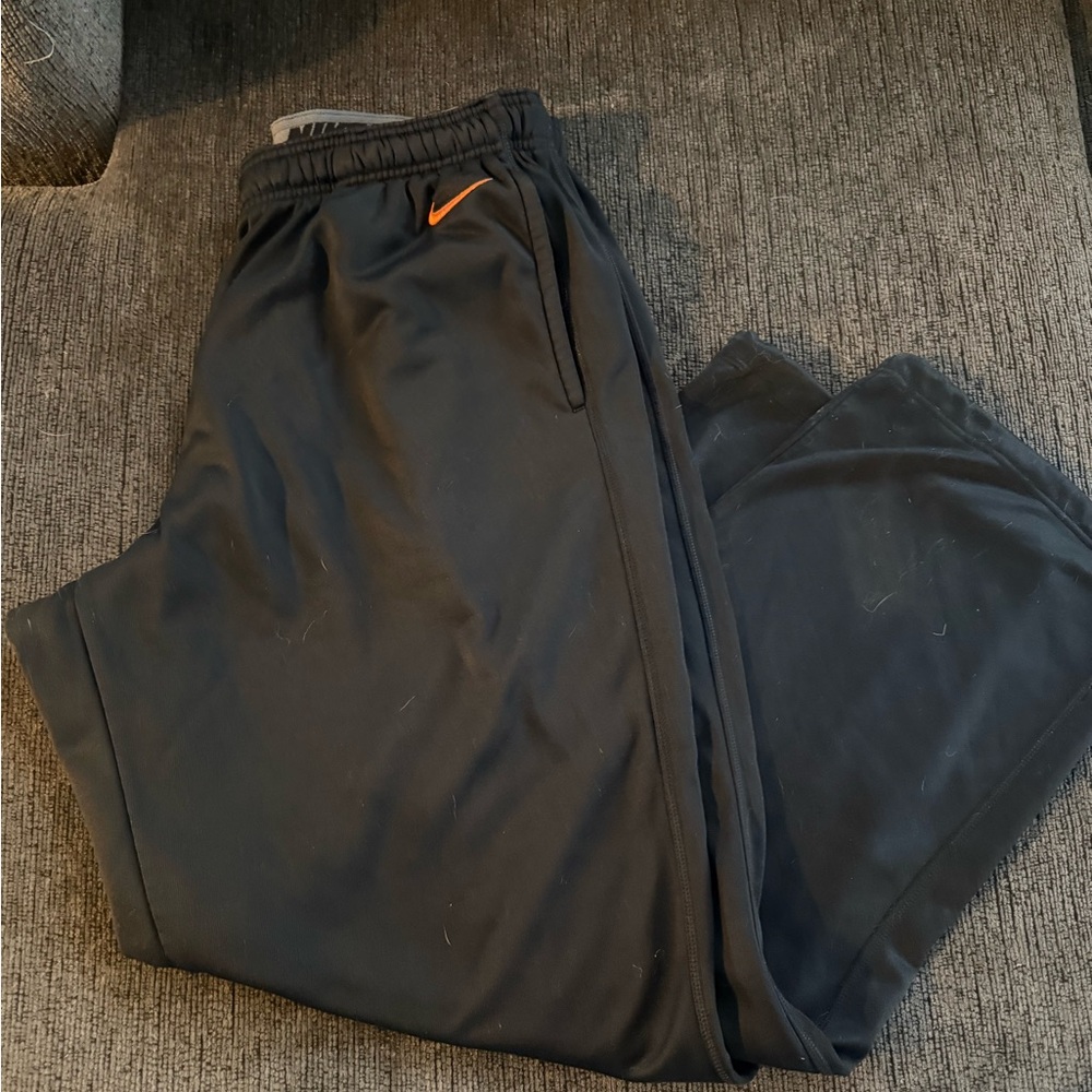 Nike Men's Joggers in Black with Orange Detail